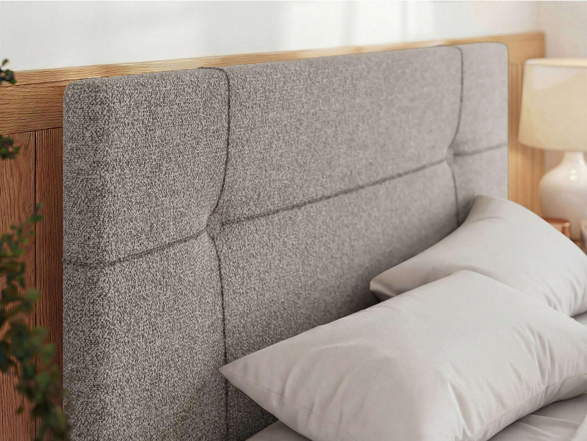 ČALÚNENÁ POSTEĽ CALERIO CLASSIC 140/200 - Svetlosivá Štruktúrovaná látka - Matrac Pocket - čierna/svetlosivá, textil/plast (140/200cm) - MKS