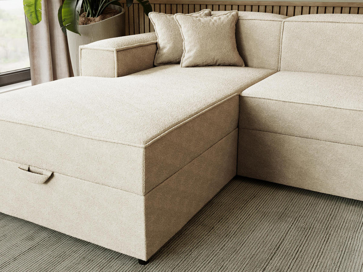 ECKSOFA Santos L, Seite: Links - Schwarz/Grau, Holzwerkstoff/Kunststoff (253/166cm) - MIRJAN24