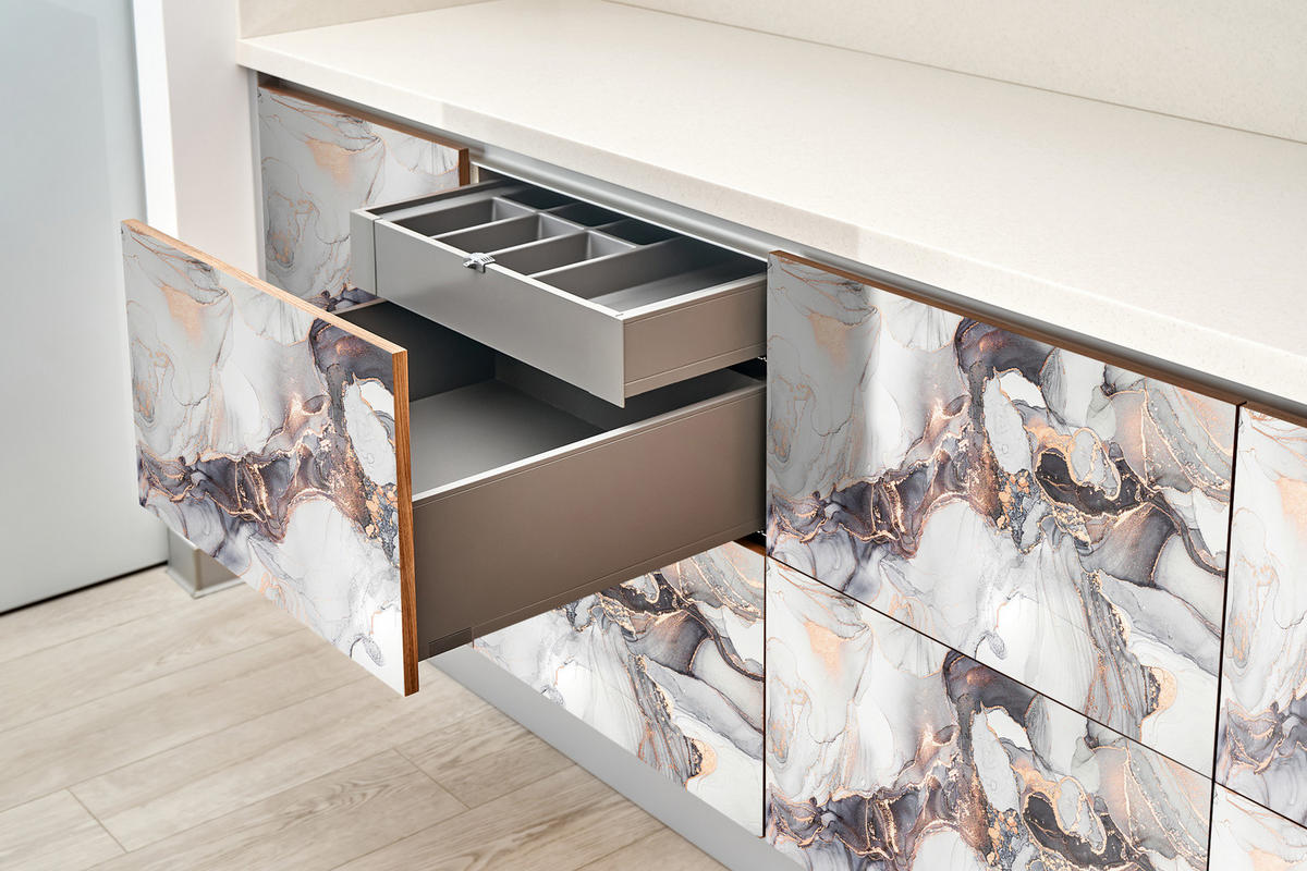 MÖBLAUFKLEBER 100x50 cm grau - Petrol, Kunststoff (100/50/0.1cm) - Wallfluent