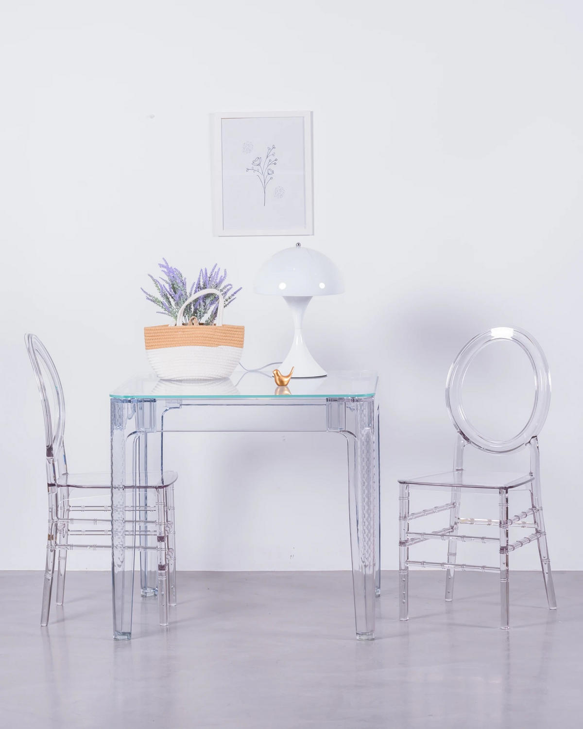 STÜHL-SET 4 Stück Kunststoff Transparent - Transparent, Kunststoff (39/90/41cm) - Nest Dream