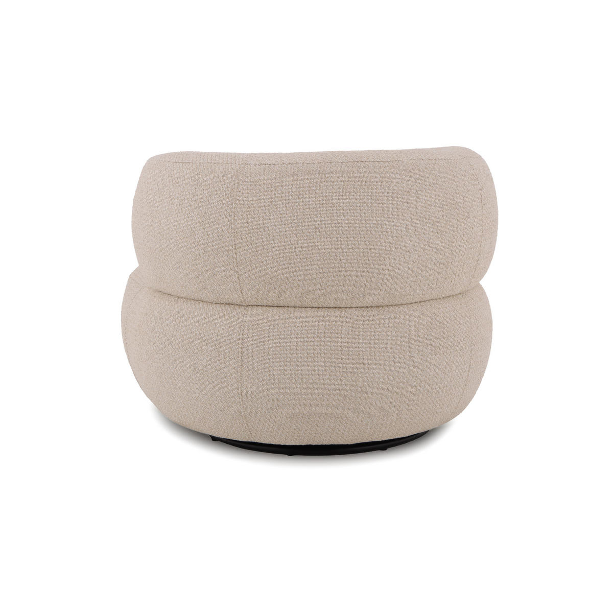 DREHSESSEL Theo, Natur Massiveiche + beiger Stoff - Beige, Holz (91/71/86cm) - WOODEK