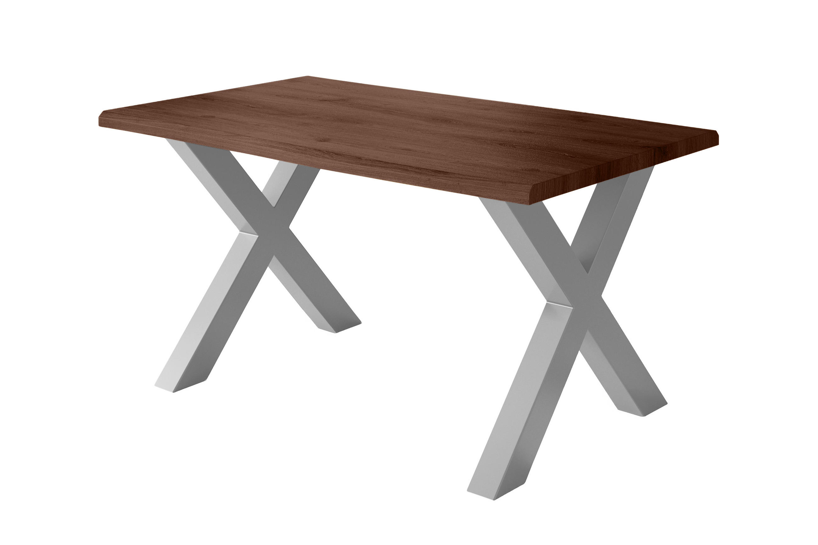 ESSTISCH JULIUS X - Silberfarben/Nussbaumfarben, Holz (80/140/77cm) - SAM