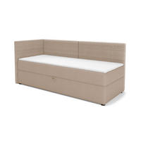BOXBETT MILA 100/200 in Cord/Velours Beige H3 links - Beige, Holz/Holzwerkstoff (100/200cm) - Deine Möbel 24
