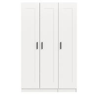 KLEIDERSCHRANK in weiß 120 x 194 cm, Drehtürenschrank 3-türig skandinavisch - Schwarz/Weiß, Holzwerkstoff/Kunststoff (120/194/56cm) - Inn.Furn