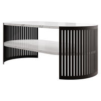 COUCHSITCH Fikoli Oval I - Schwarz/Weiß, Holzwerkstoff/Metall (100/50/40cm) - MIRJAN24