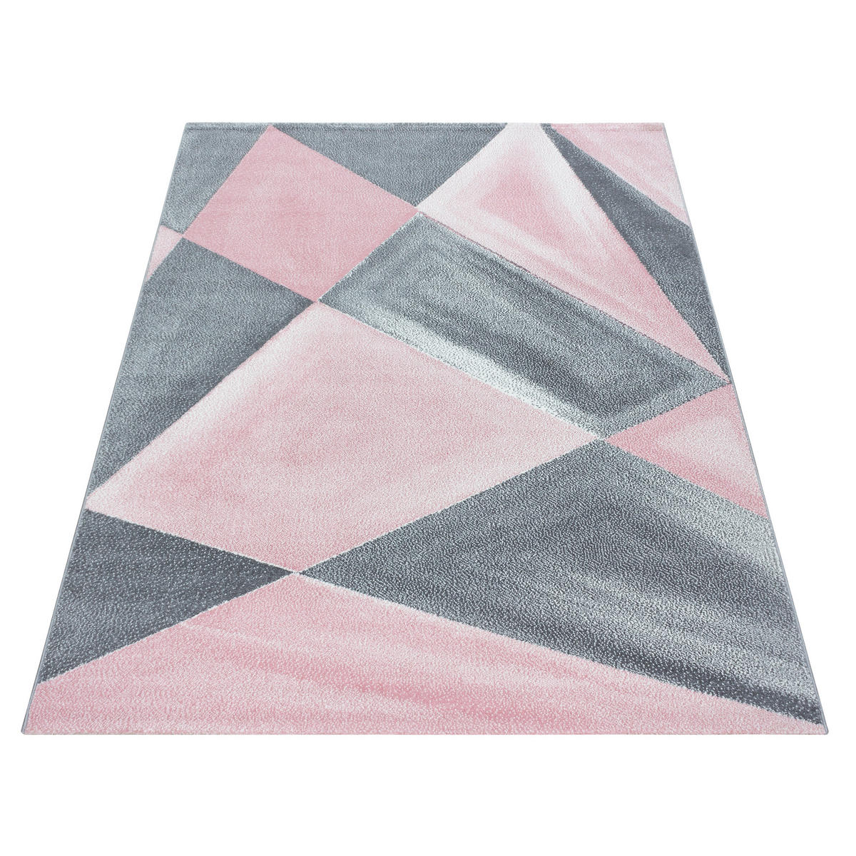TEPPICH Kurzflor Geometrisch Polypropylen Wohnzimmer Pink Rechteckig 200x290 - Rosa, Textil (200/290cm) - KADIMA DESIGN