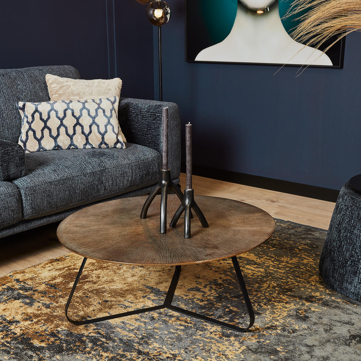 COUCHTISCH Anna Metall 80 cm / 80 cm Gold - Goldfarben, Metall (80/80/35cm)