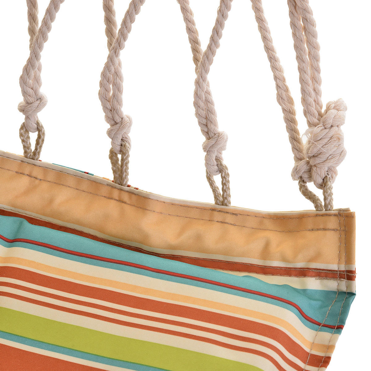 HÄNGESESSEL DE-06994 mit Querstrebe, Kissen, Deckenhaken, bis 100 kg Mehrfarbig - Multicolor, Holz (106/100cm) - ComfortXL