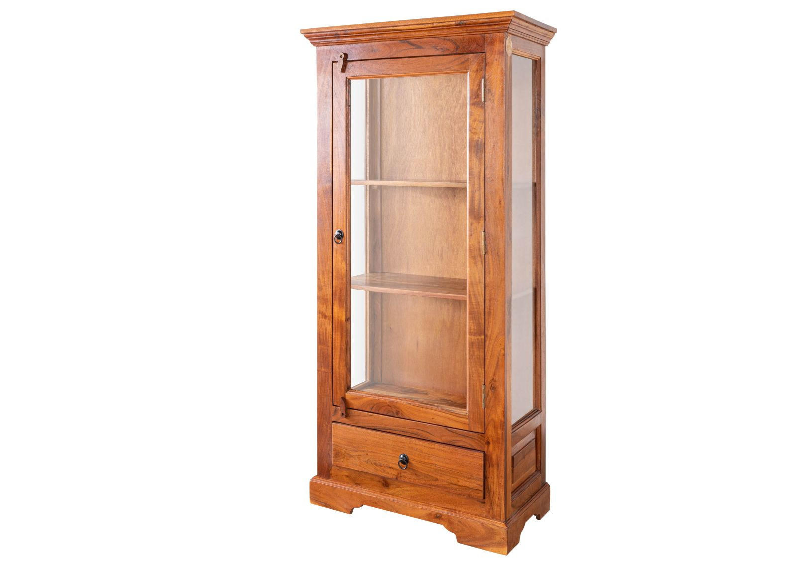 VITRINE Akazie 72x40x155 honig lackiert OXFORD #0527 - Braun, Holz (72/155/40cm) - Massivmoebel24