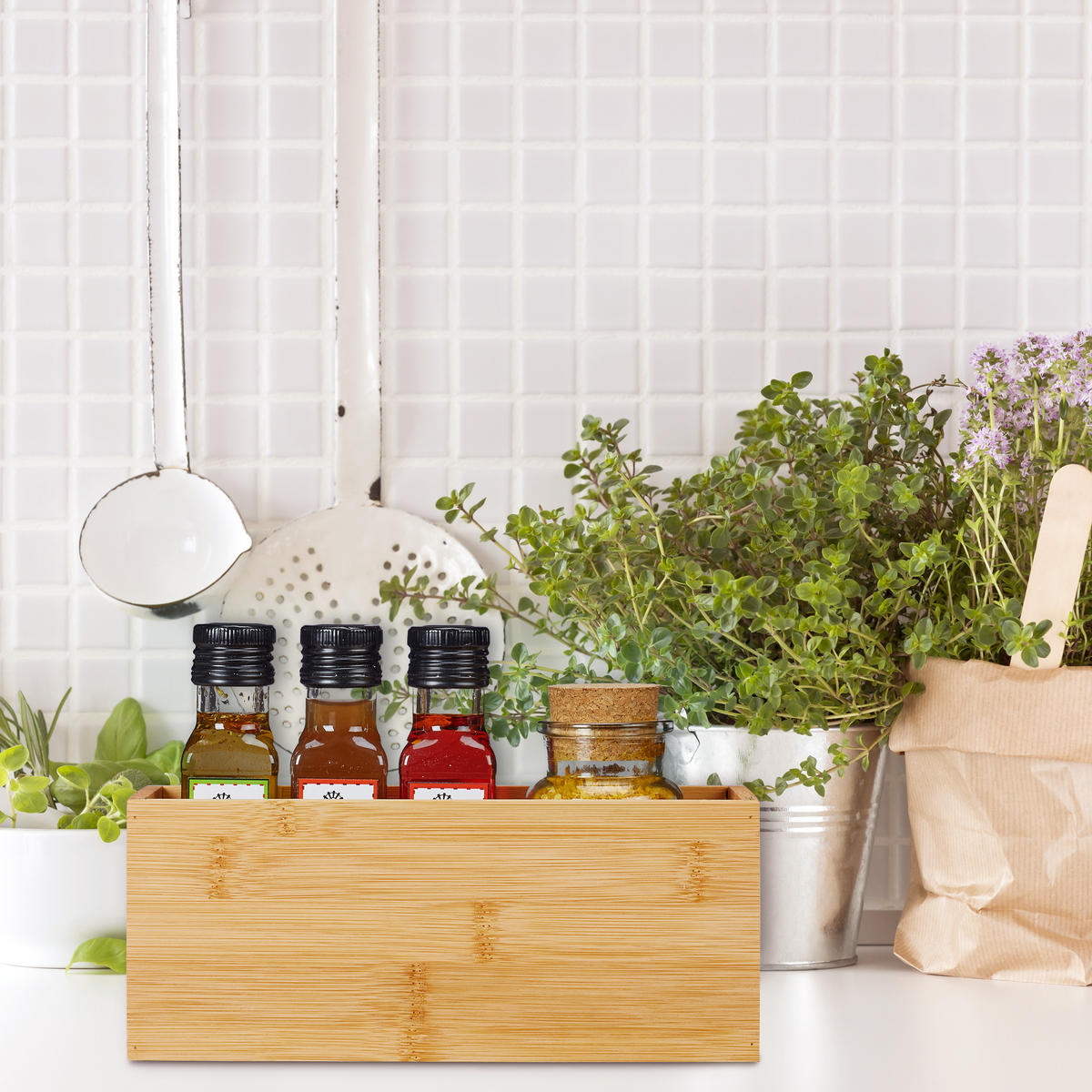 ORDNUNGSBOX - Hellbraun, Holz/Holzwerkstoff (23/9.5/9cm) - Relaxdays