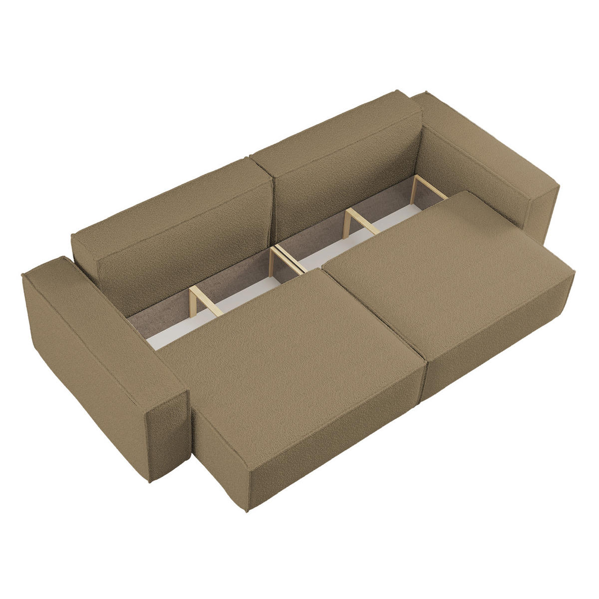 SCHLAFSOFA BEST mit Bettkasten Stoff Quelle Hellbraun - Hellbraun, Holz/Textil (246/83/98cm) - Kaiser Möbel