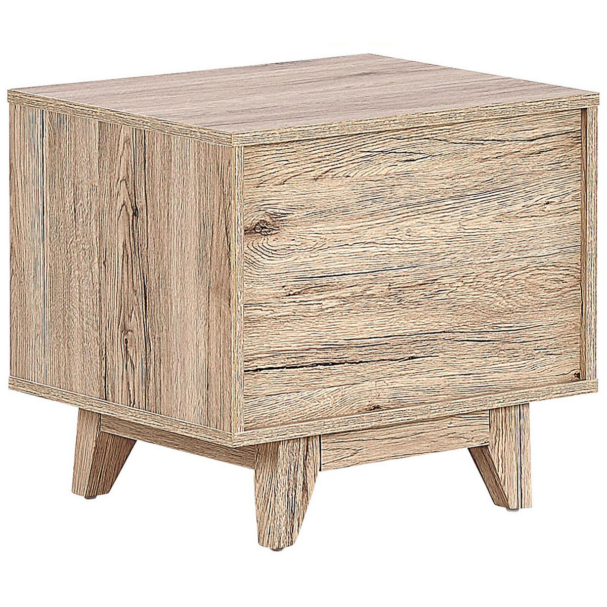 NACHTTISCH heller Holzfarbton/schwarz Spencer - Hellbraun/Schwarz, Holzwerkstoff (50/46/40cm) - Beliani