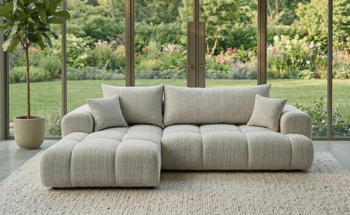 BIG-SOFA Vitton II Beige Links - Beige, Textil (260/85/200cm) - B&B Home