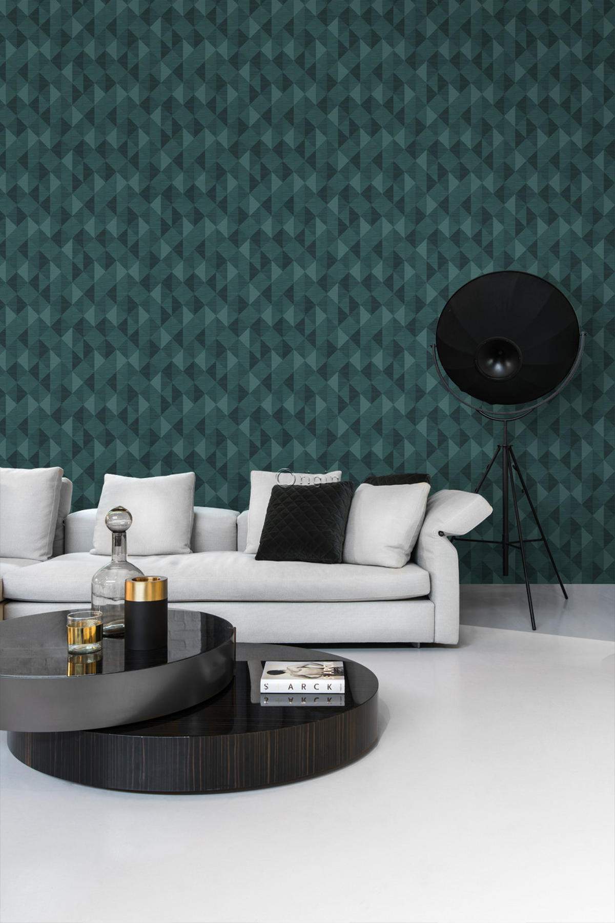 TAPETE 3D Grasmuster 50 x 900 cm - Blau, Papier (50/900cm) - Origin Wallcoverings