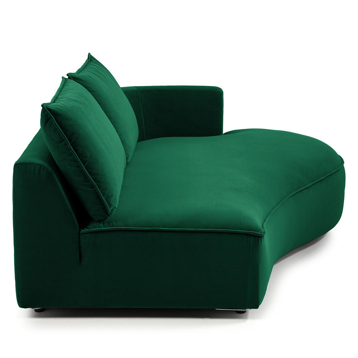 OTTOMANE - modular - Dunkelgrün/Schwarz, Kunststoff/Textil (196/82/146cm) - home24