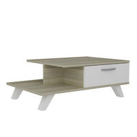 COUCHTISCH Arsenal Weiß Cordoba - Beige/Silberfarben, Holzwerkstoff (60/90/33cm) - moebel17