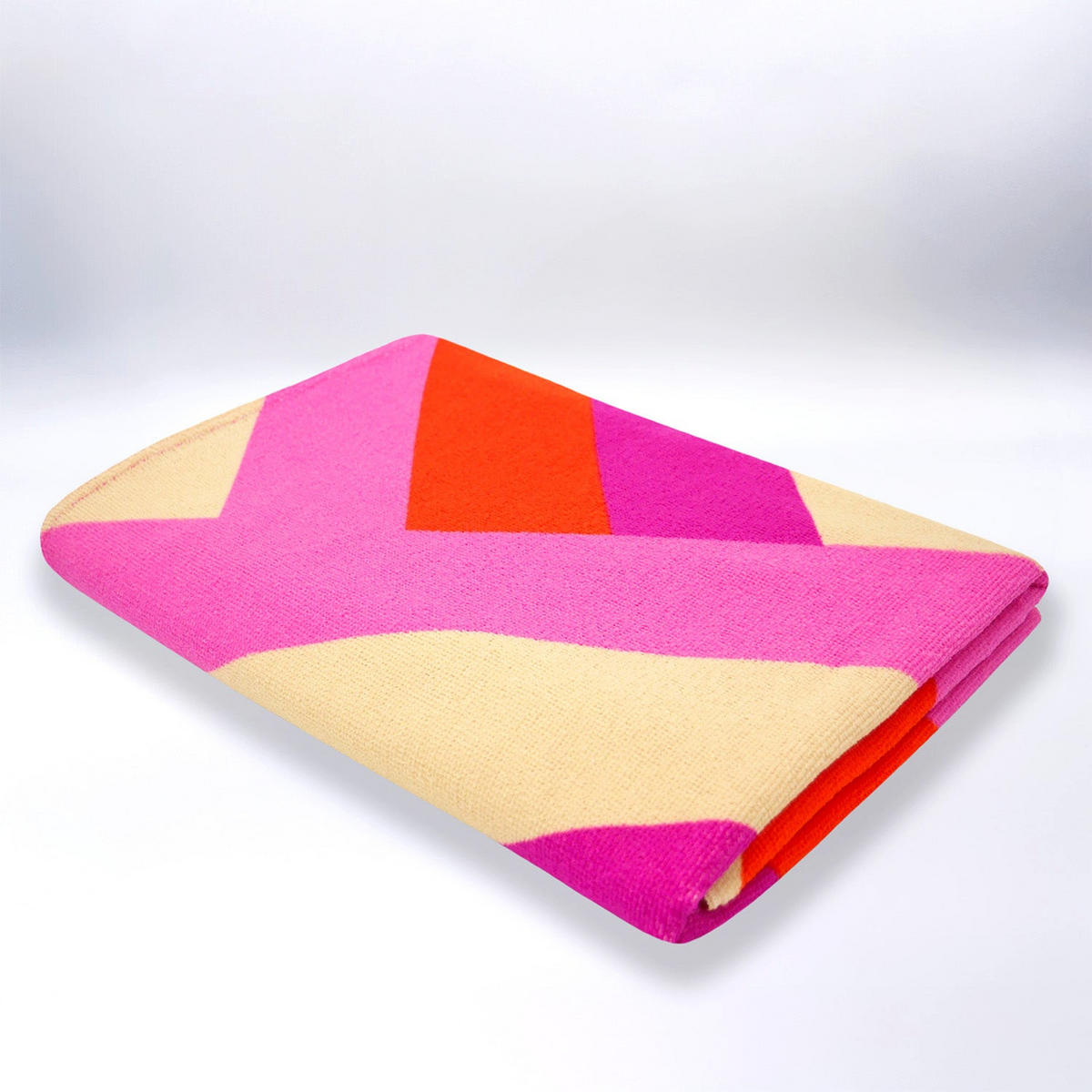 STRANDTUCH Mikrofaser Rosa 75x150 220g/m² - Streifen-Pop - Pink, Textil (150/75cm) - LE COMPTOIR DE LA PLAGE