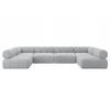 WOHNLANDSCHAFT modulares Sofa Garvo-U2 - 380x190x70 cm Grau Cord - Grau, Holzwerkstoff/Textil (380/70/190cm) - ALTDECOR
