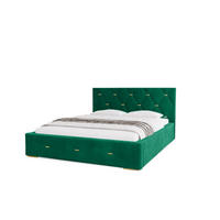 POLSTERBETT Golden Premium 120x200 cm, Doppelbett mit Bettkasten, Lattenrost und Matratze, Velourstoff: Grün - Grün, Holz/Textil (120/200cm) - Marpur