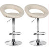 BARHOCKER 2er Set Stoff creme - Chromfarben/Creme, Textil/Metall (52/77/47cm) - CLP