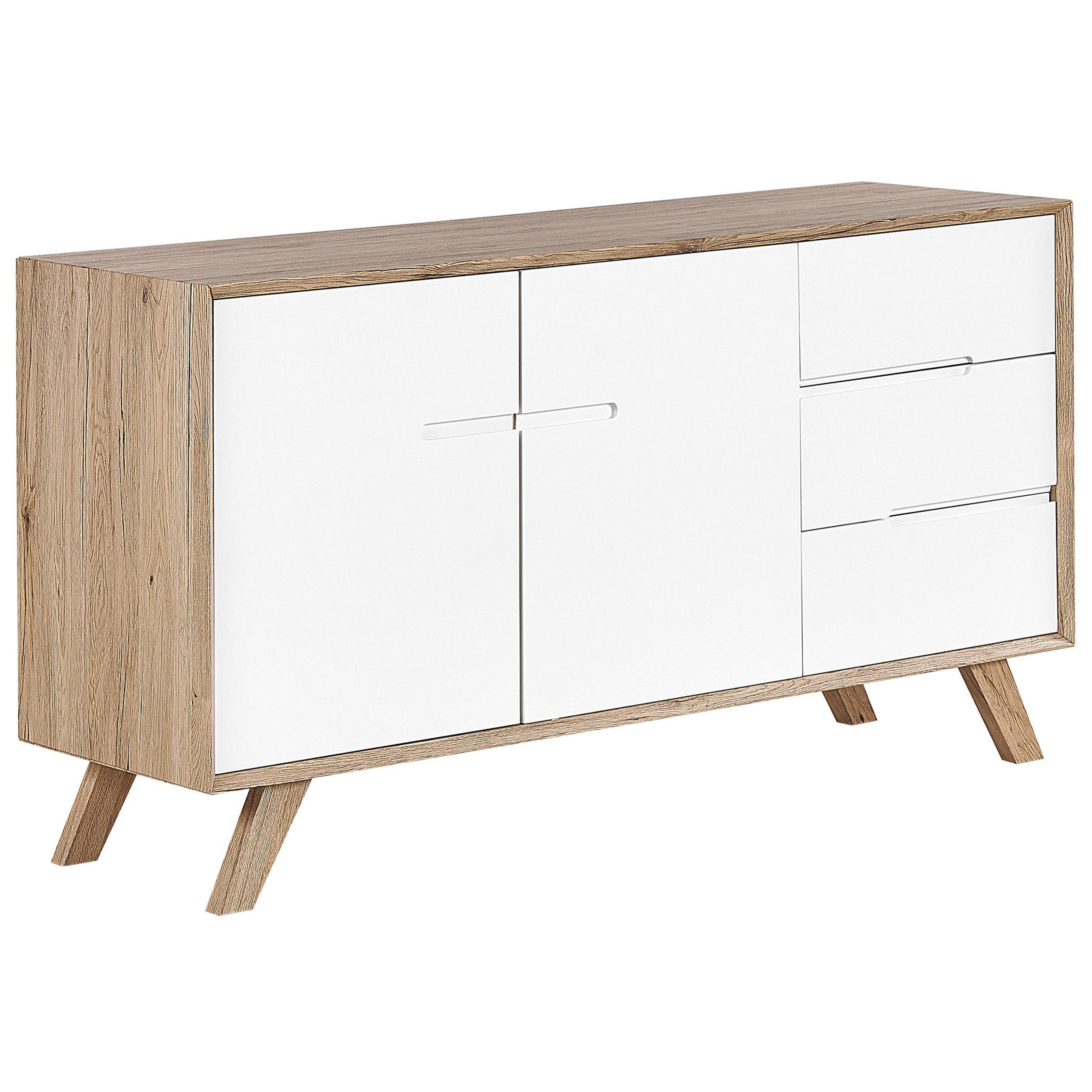 SIDEBOARD mit 2 Türen Braun/Weiß Forester - Braun, Holzwerkstoff (140/75/40cm) - Beliani