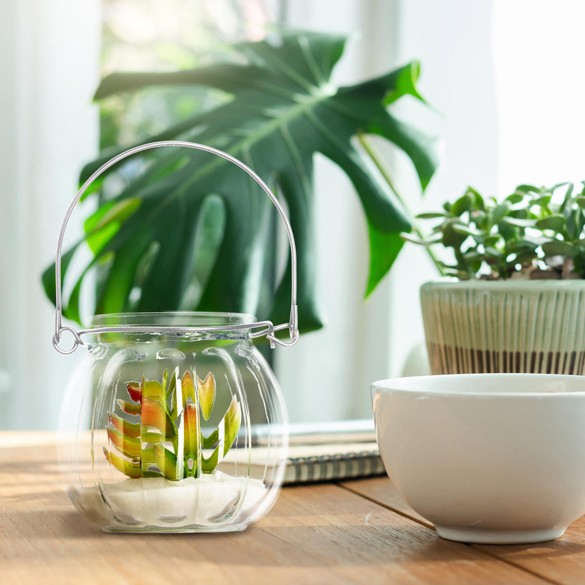 12XWINDLICHT - Transparent, Glas/Metall (8/7.5/8cm) - Relaxdays