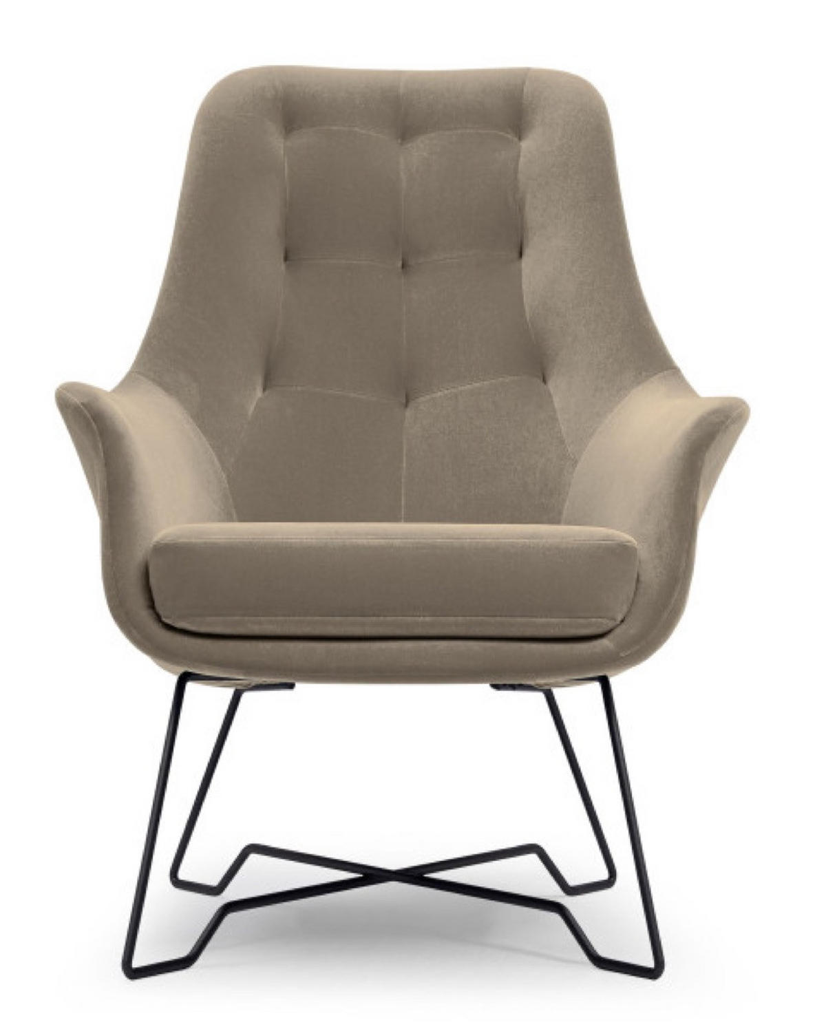 SESSEL Dunkelbeige ENZO Gepolstert Mit Gestepptem Rückenlehne - Beige, Textil (72.5/101.5/83cm) - Sepro Meble