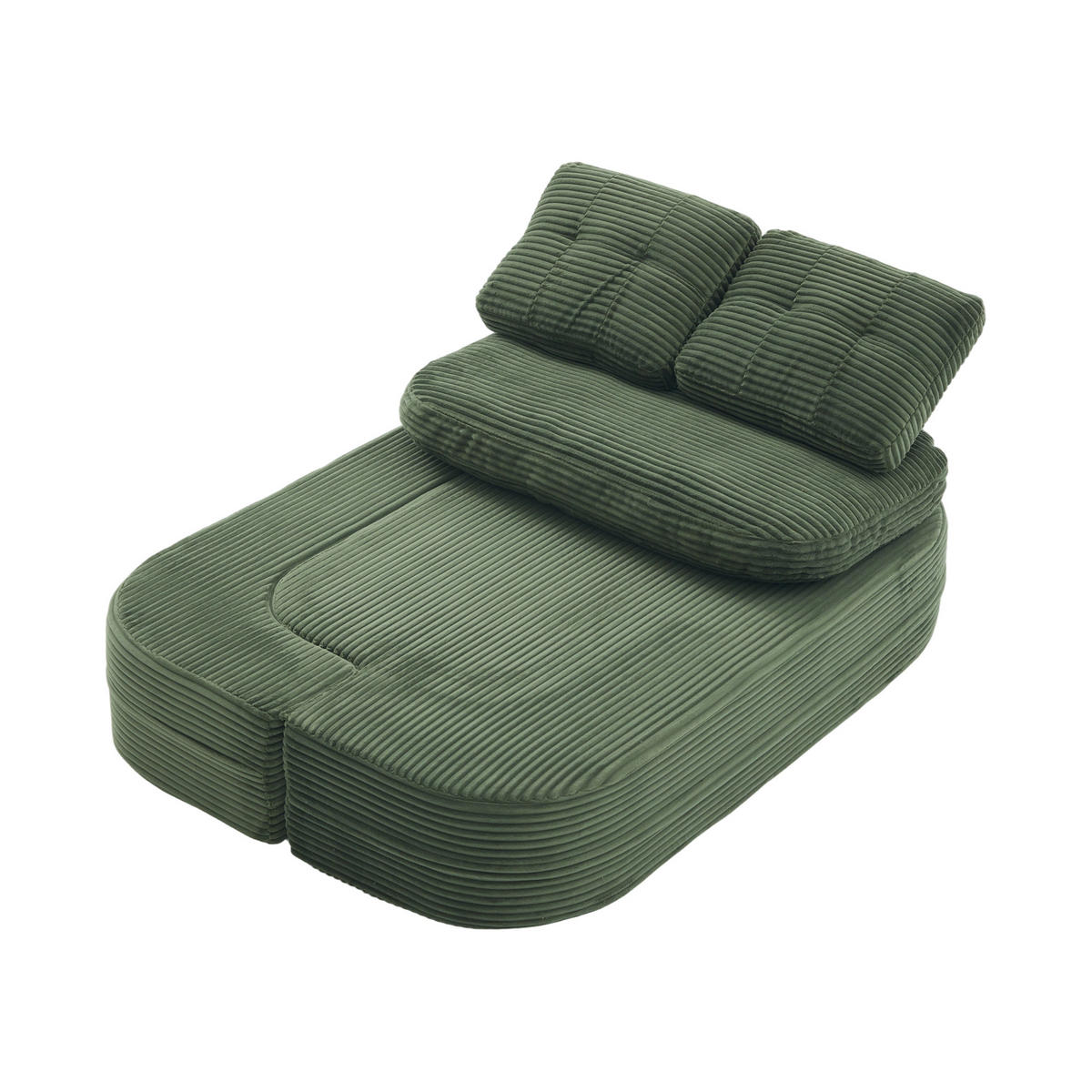 SCHLAFSOFA 2-in-1 Cordstoff Liegefunktion - Smaragdgrün, Textil (165/61/97cm) - Urban Meuble