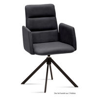 ARMLEHNSTUHL drehbar (2er-Set) Deidre 52x92x60 Schwarz/Anthrazit - Anthrazit/Schwarz, Kunststoff (60/92/52cm) - 58aufmkessel