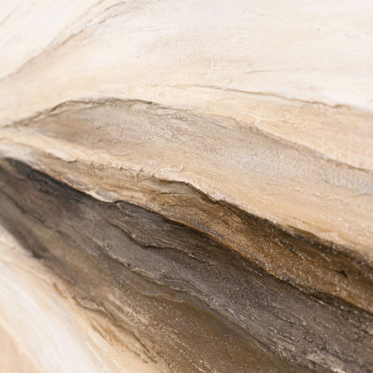 GEMÄLDE Spuren des Windes Schattenfugenrahmen Beige 160x80 cm - Beige, Holz (160/80cm) - YS-art gallery