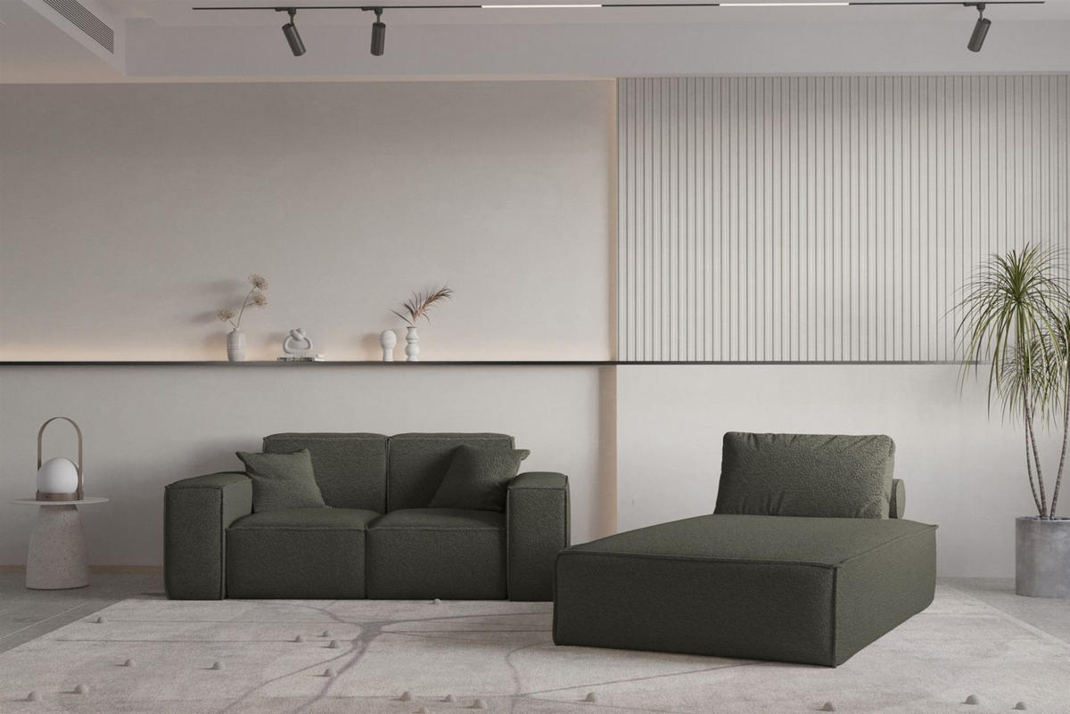 SOFA Sezlong Celes Premium 2er-set - Jadegrün, Holzwerkstoff/Textil (110/95/194cm) - Fun Möbel