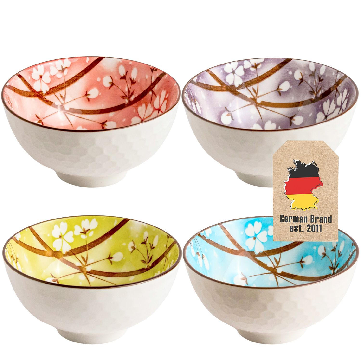 SCHALEN-SET (4-tlg.) - Multicolor, Keramik - Intirilife