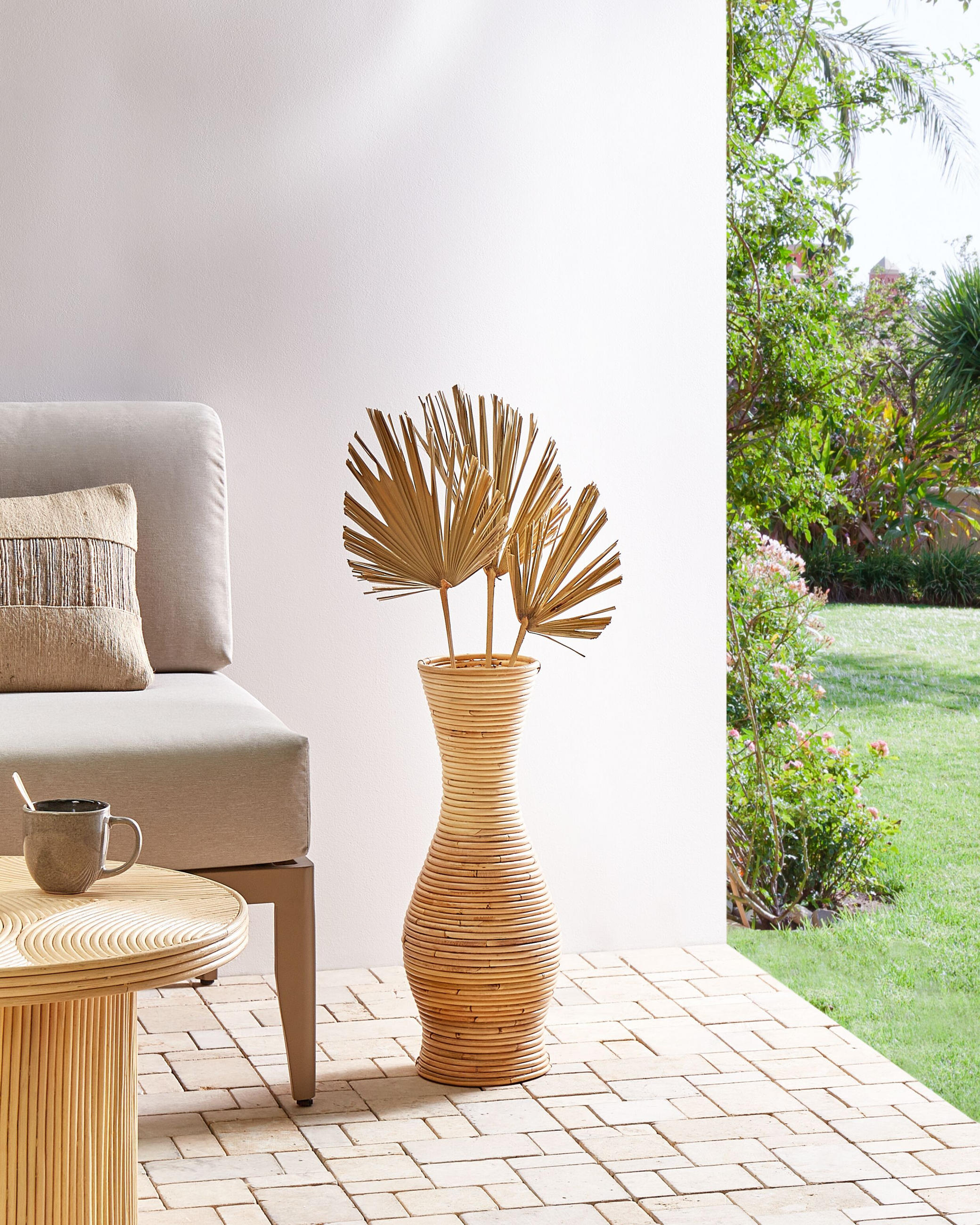 DEKOVASE Rattan natürlich Trinisa - Naturfarben, Naturmaterialien (50cm) - Beliani