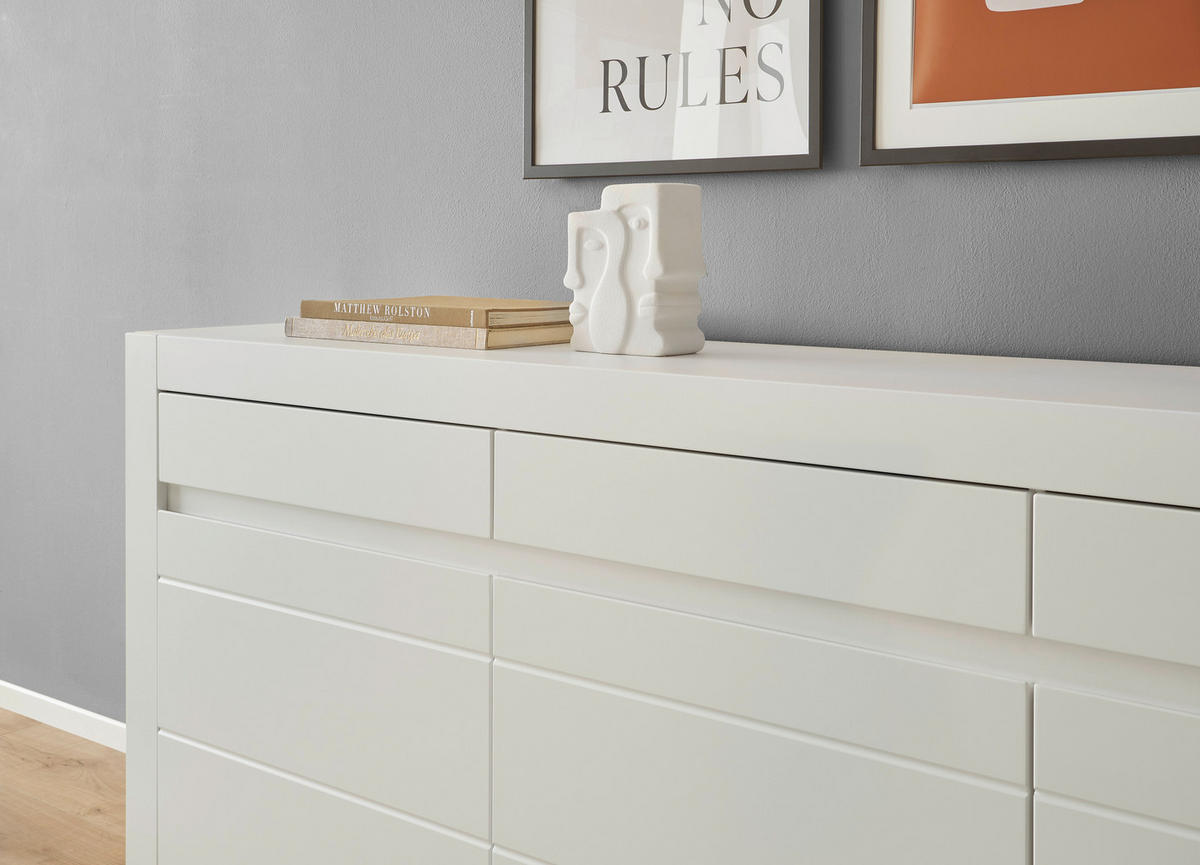 SIDEBOARD M15 Weiß Matt 217/90/42 cm - Weiß, Holzwerkstoff (217/90/42cm) - Livojo