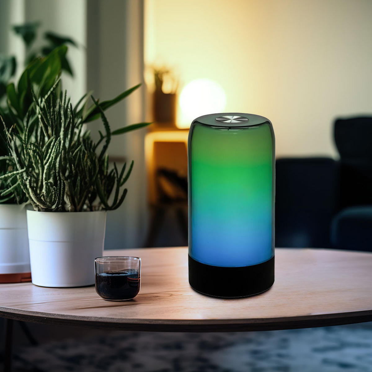 LED TISCHLEUCHTE Weiß Smart RGB - Schwarz, Kunststoff (10/10/18.8cm)