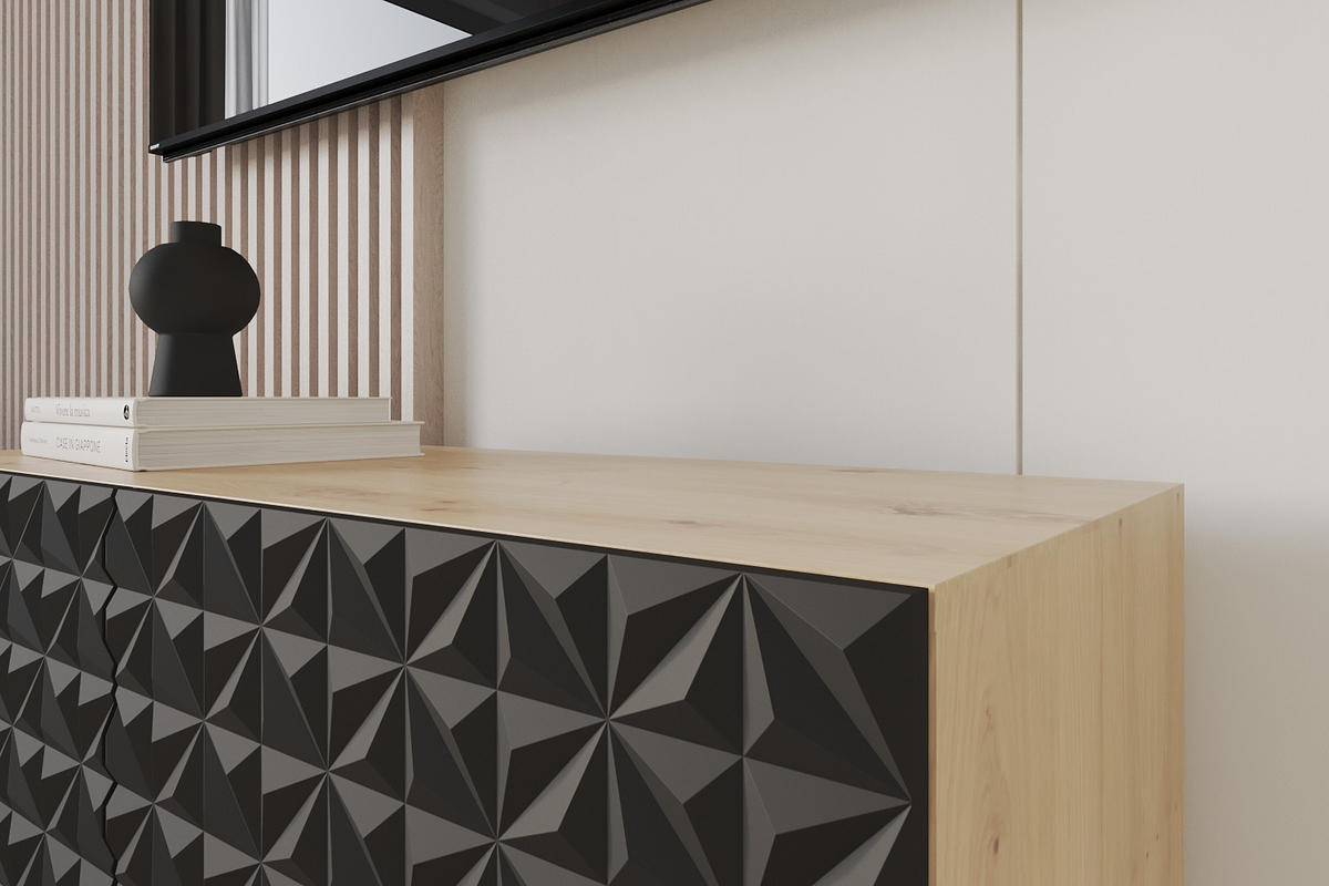 LOWBOARD VIRA-W 100x40x41 cm - Artisan / Schwarz - Schwarz, Holzwerkstoff (100/40/41cm) - ALTDECOR