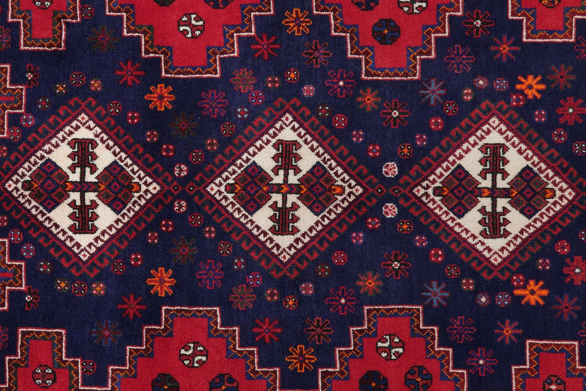 ORIENTTEPPICH handgeknüpft Afshar Blau 232/165 cm Schurwolle - Blau, Textil (165/232cm) - Looma