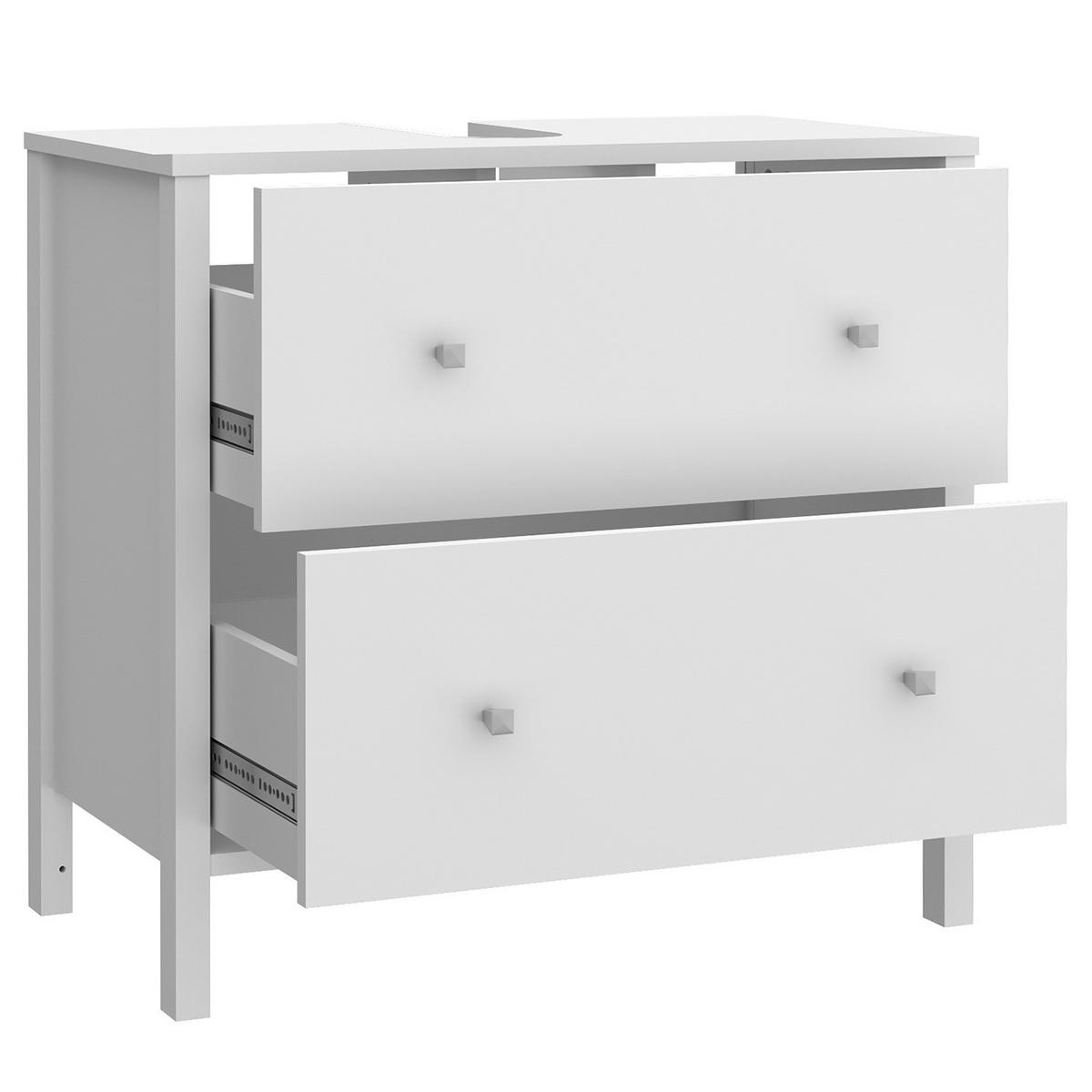 WASCHBECKENUNTERSCHRANK - Weiß - Weiß, Holzwerkstoff (64/60/35cm) - home24