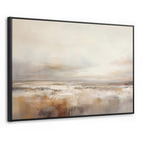 LEINWAND Bilder mit Rahmen - Kunst - Industriell - Grau - Braun - Abstrakt - 120x80 - Sandfarben, Textil (120/80cm) - MuchoWow