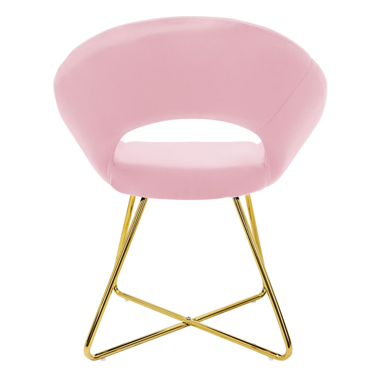 STUHL Samt rose - Pink, Metall (53/77/64cm) - ML-DESIGN