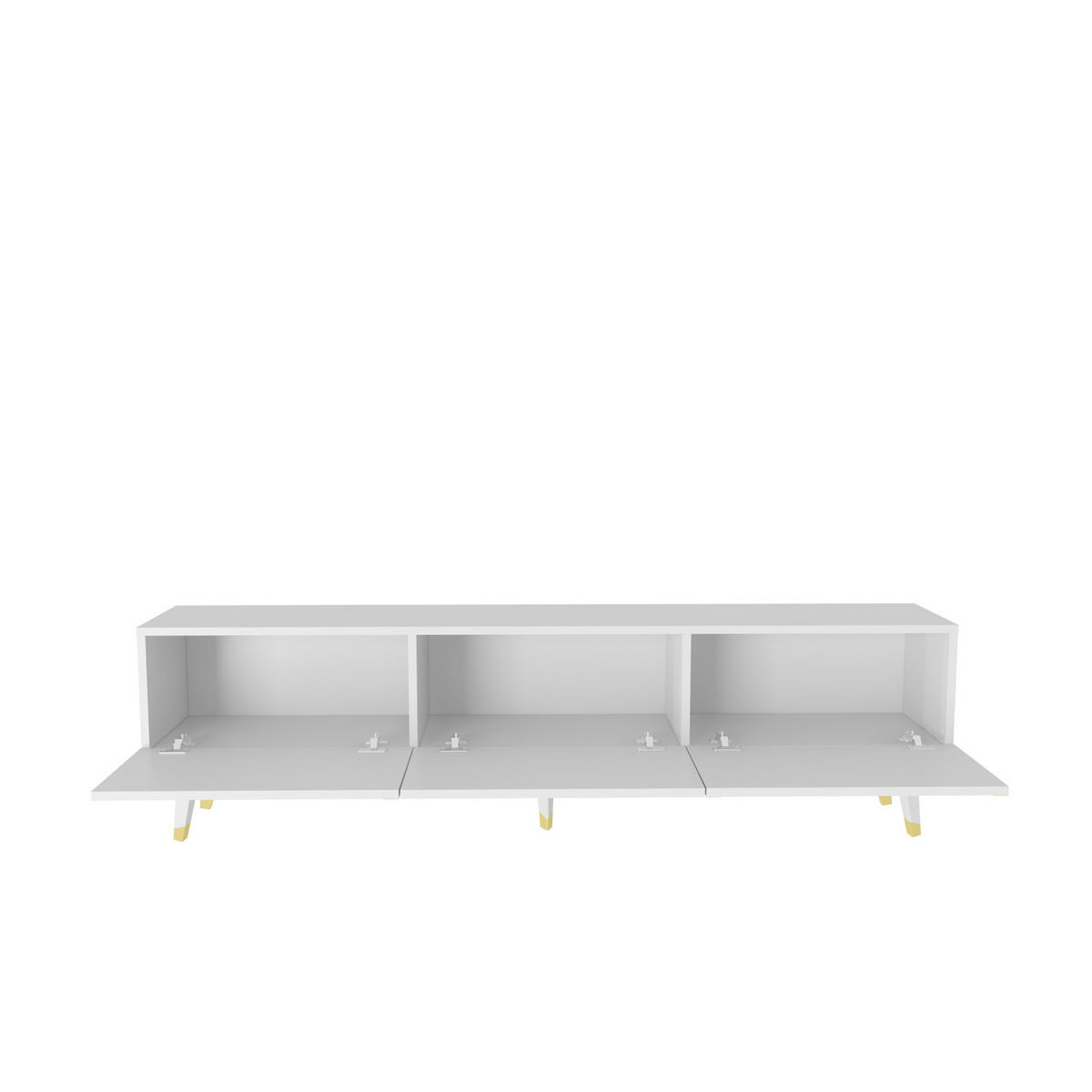 TV Stand Milagro Weıss Gold - Goldfarben, Holzwerkstoff (31.3/49.3/180cm) - Decorotika