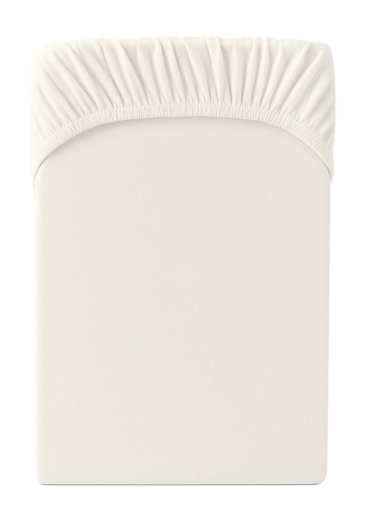 JERSEY-SPANNBETTLAKEN 90x200 - 100x200 cm, Bettlaken aus 100% Baumwolle mit Rundum-Gummizug, Spannbetttuch Creme - Creme, Textil (100/200cm) - Carpe Sonno