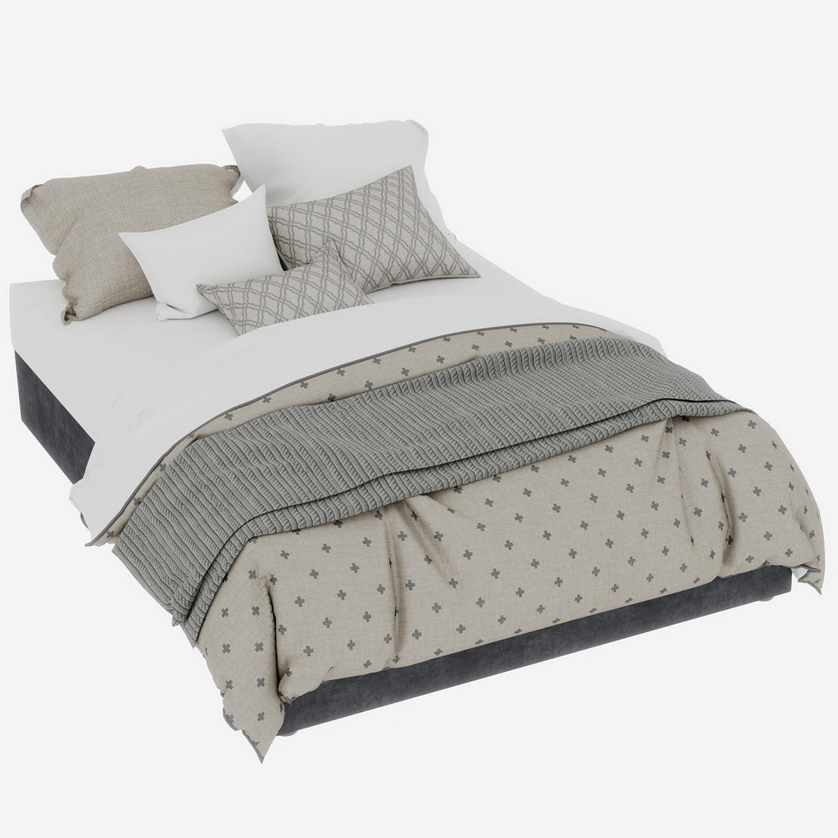 POLSTERBETT 140x200 cm Stauraum hydraulisch grau - Grau, Textil (140/200cm) - LEBENLANG