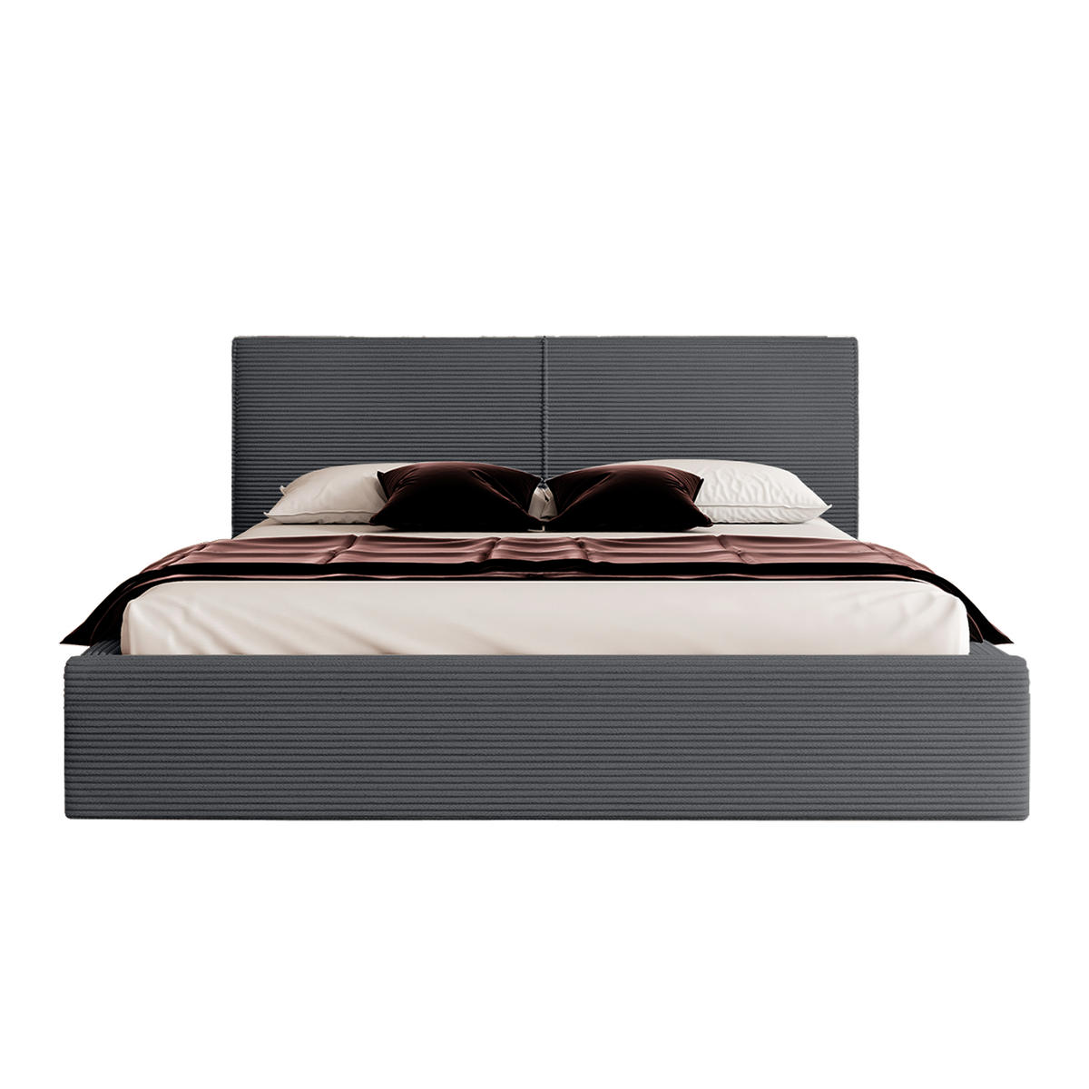 POLSTERBETT VIVELO 140x200 cm, Anthrazit - Anthrazit, Textil (200/140cm) - Fedve