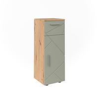 MIDISCHRANK Irma Salbeigrün 30 x 81 cm - Salbeigrün/Hellgrau, Holzwerkstoff (30/81/30cm) - Vicco