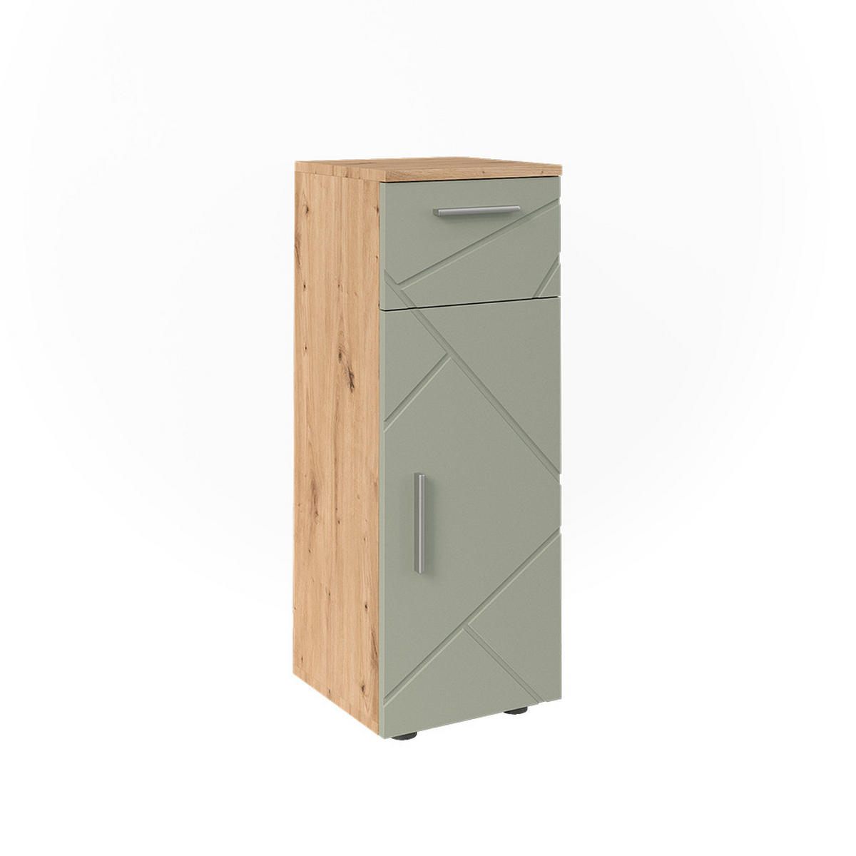 MIDISCHRANK Irma Salbeigrün 30 x 81 cm - Salbeigrün/Hellgrau, Holzwerkstoff (30/81/30cm) - Vicco