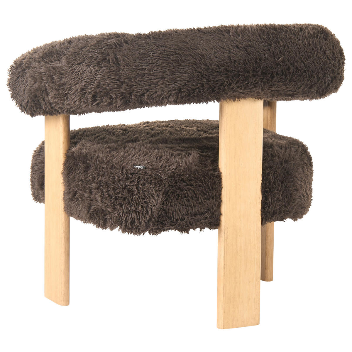SESSEL Webpelz Dunkelbraun/Hellbraun Ilbro - Dunkelbraun, Textil (77/76/68cm) - Beliani