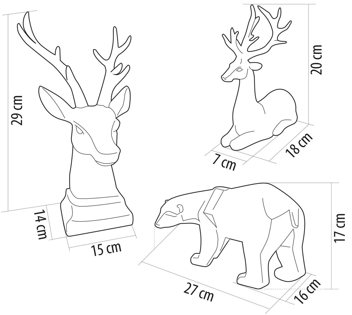 LED-POLYRESIN-FIGUR - Polarbär in Silber mit warmweißer Lampe für stimmungsvolle Dekoration, batteriebetrieben - Silberfarben, Kunststoff (10/15/10cm) - Northpoint