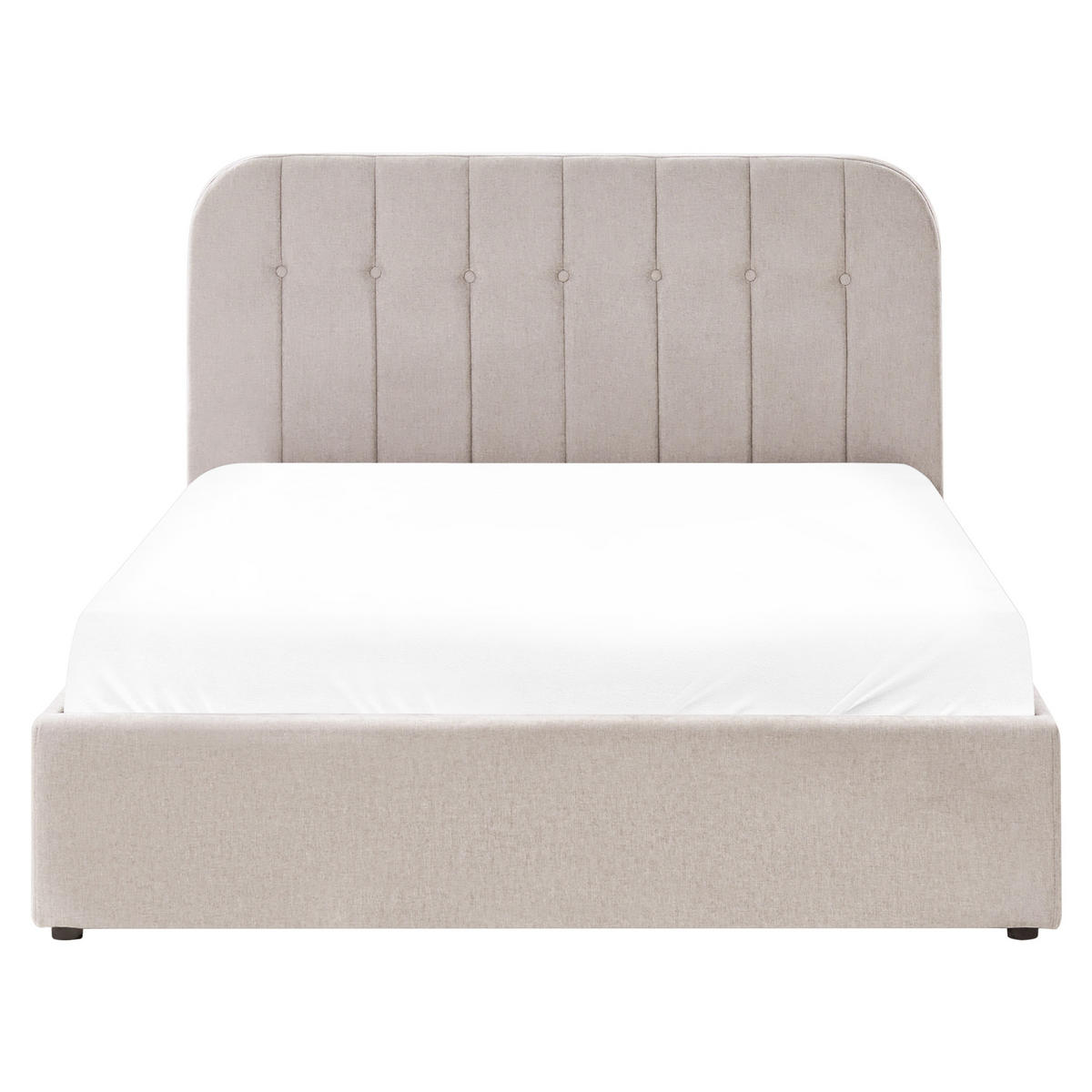 BETT mit Stauraum 140/200 cm Chenillegewebe Taupe Challans - Taupe, Textil (140/200cm) - Beliani