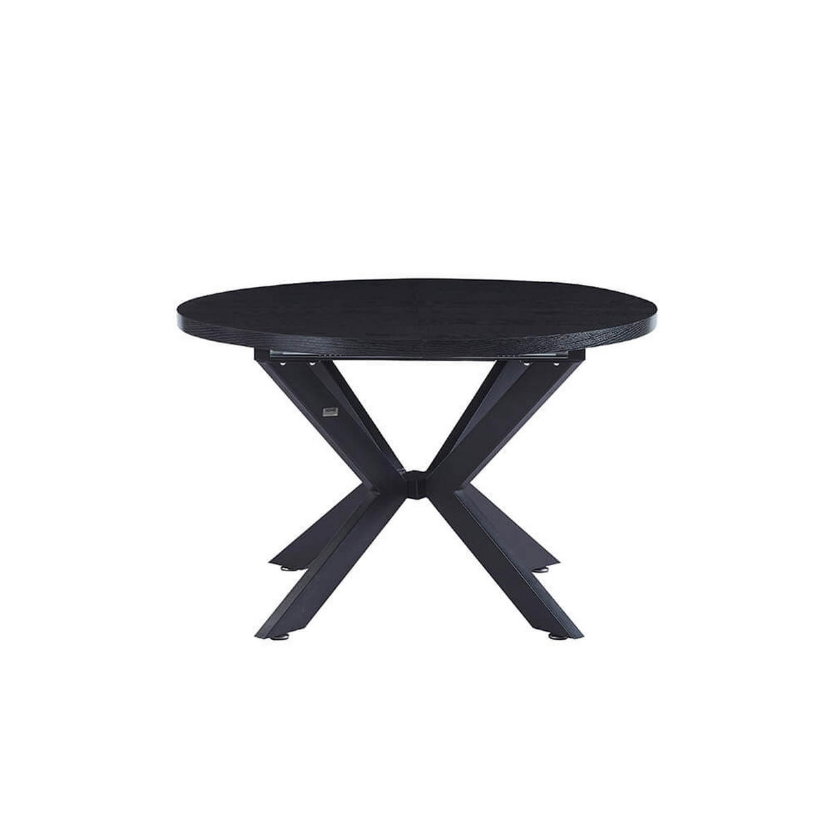 ESSTISCH Rund Ausziehbar AVENTURA inkl. Sternfuß - 120-160 x 120 cm Dark Oak - Schwarz, Holz (160/120/4cm) - Home Deluxe
